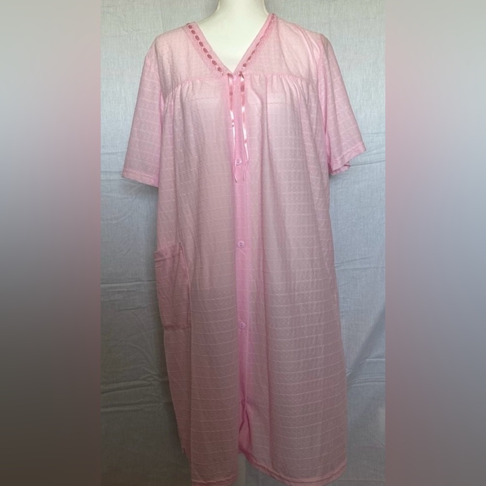 Vintage Soft Pink Women's House Dress L